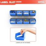 Wall-Mounted Storage Bins with Metal Tracks - Blue