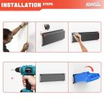 Wall-Mounted Storage Bins with Metal Tracks - Blue