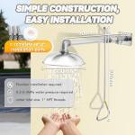 Emergency Safety Shower with Drench Head, Stainless Steel