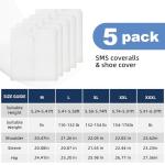 5 Pack Disposable Hazmat Suits with Hood