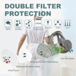 Reusable Full Face Respirator Mask with Double Filtration