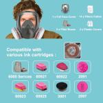 Reusable Full Face Respirator Mask with Double Filtration