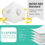 LotFancy NIOSH N95 Masks with Breathing Valve - 10 Pack