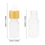 4 Pack Frosted Glass Dropper Bottles with Bamboo Lids