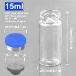 15ml Sealed Glass Vials with Injection Ports - 10 Pack