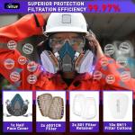 Reusable Half Face Respirator with 6001 Filters