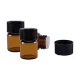 12 Pack Mini Amber Glass Vial Bottles - 1ml