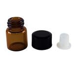 12 Pack Mini Amber Glass Vial Bottles - 1ml