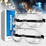 2 Pack Lightweight Anti-Fog Safety Goggles