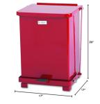 Red 4-Gal Biohazard Step-On Trash Can