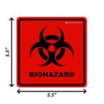 Biohazard Warning Stickers - Pack of 10