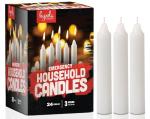 24 Pack Unscented Emergency White Taper Candles
