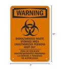 Biohazard Waste Storage Area Bilingual Sign - 7" x 10