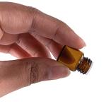 12 Pack Mini Amber Glass Vial Bottles - 1ml