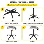 Height Adjustable Stainless Steel Mayo Stand Tray