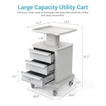 Mobile Ultrasound Cart with Wheels and 3 Drawers