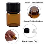 12 Pack Mini Amber Glass Vial Bottles - 1ml