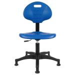 Deluxe Adjustable Polyurethane Lab Stool Chair - Blue