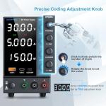 Adjustable DC Bench Power Supply with Quick Charge