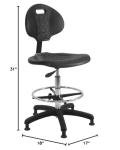 Adjustable Deluxe Chrome Lab Chair with Footring