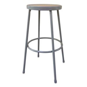 Alera Backless Industrial Metal Shop Stool - Brown
