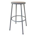 Alera Backless Industrial Metal Shop Stool - Brown
