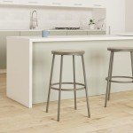 Alera Backless Industrial Metal Shop Stool - Brown
