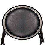 Black Vinyl Padded Stools with Backrest - 2 Pack