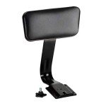 Black Vinyl Padded Stools with Backrest - 2 Pack