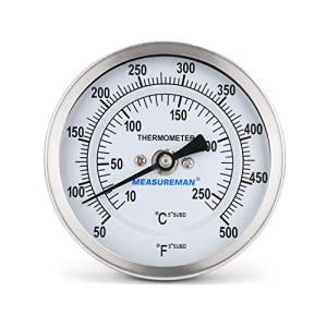 Stainless Steel Bimetal Dial Thermometer - 3” Dial