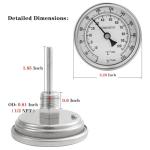 Stainless Steel 3" Dial Thermometer for Brewing