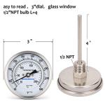 Stainless Steel Bimetal Dial Thermometer - 3” Dial