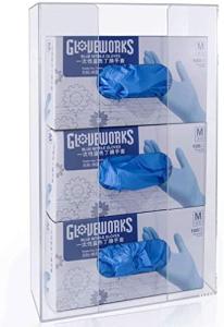 Wall-Mounted Acrylic Glove Dispenser for 3 Boxes