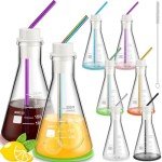 6 Pack Lab Flask Glasses for Cocktail & Coffee