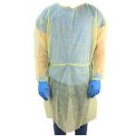 First Aid Isolation Gown, Fluid Resistant, Yellow