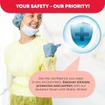 First Aid Isolation Gown, Fluid Resistant, Yellow