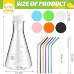 6 Pack Lab Flask Glasses for Cocktail & Coffee