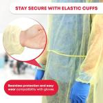 First Aid Isolation Gown, Fluid Resistant, Yellow