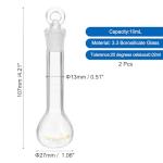 PATIKIL 10ml Glass Volumetric Flask Set, 2 Pcs