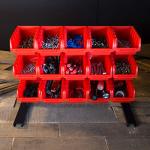 Stalwart 15 Bin Storage Rack Organizer - Durable Steel