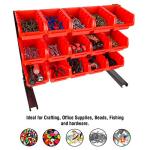Stalwart 15 Bin Storage Rack Organizer - Durable Steel