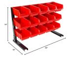 Stalwart 15 Bin Storage Rack Organizer - Durable Steel