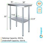 Stainless Steel Work Table with Undershelf 15"x30