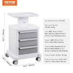 VEVOR 4-Tier Mobile Medical Lab Cart with Drawers
