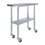 AmGood Stainless Steel Work Table with Wheels