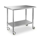 Stainless Steel Prep Table with Wheels 24x36 Inches