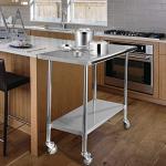Stainless Steel Prep Table with Wheels 24x36 Inches