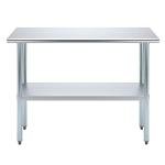 Stainless Steel Work Table with Undershelf - 14"x48