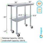 AmGood Stainless Steel Work Table with Wheels