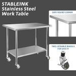 Stainless Steel Prep Table with Wheels 24x36 Inches